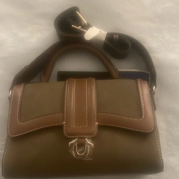 Olive True Religion Snap Closure Bag - Picture 2 of 9